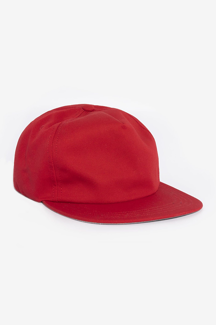 Poly Cttn Twill 5 panel Hat RED