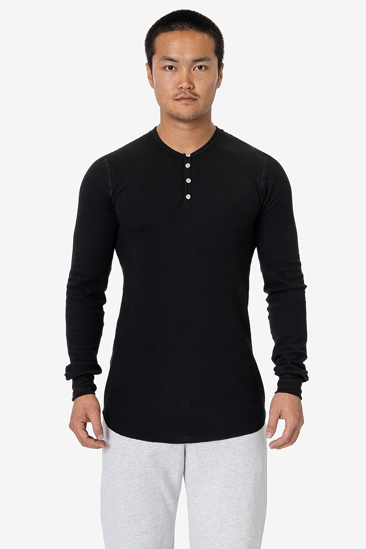 L/S Baby Thermal Henley Black