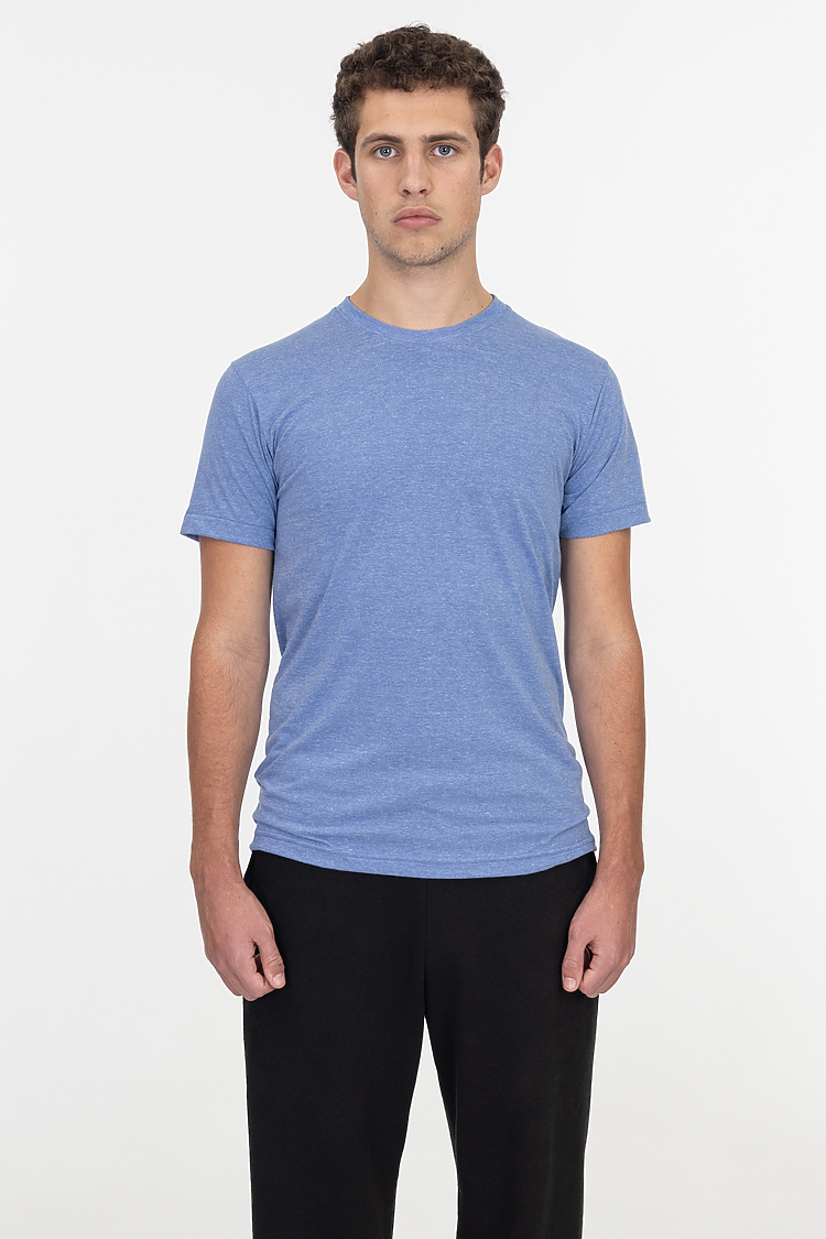 S/S Tri Blend Crew Neck Athletic Blue