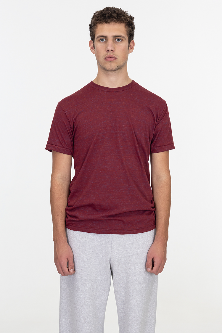 S/S Tri Blend Crew Neck Tri-Cranberry