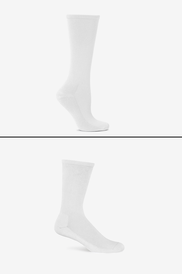 Unisex Crew Sock White